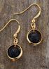 Boho Earrings, Dangle Earrings, Moon Blue Turquoise, Jasper, Lava